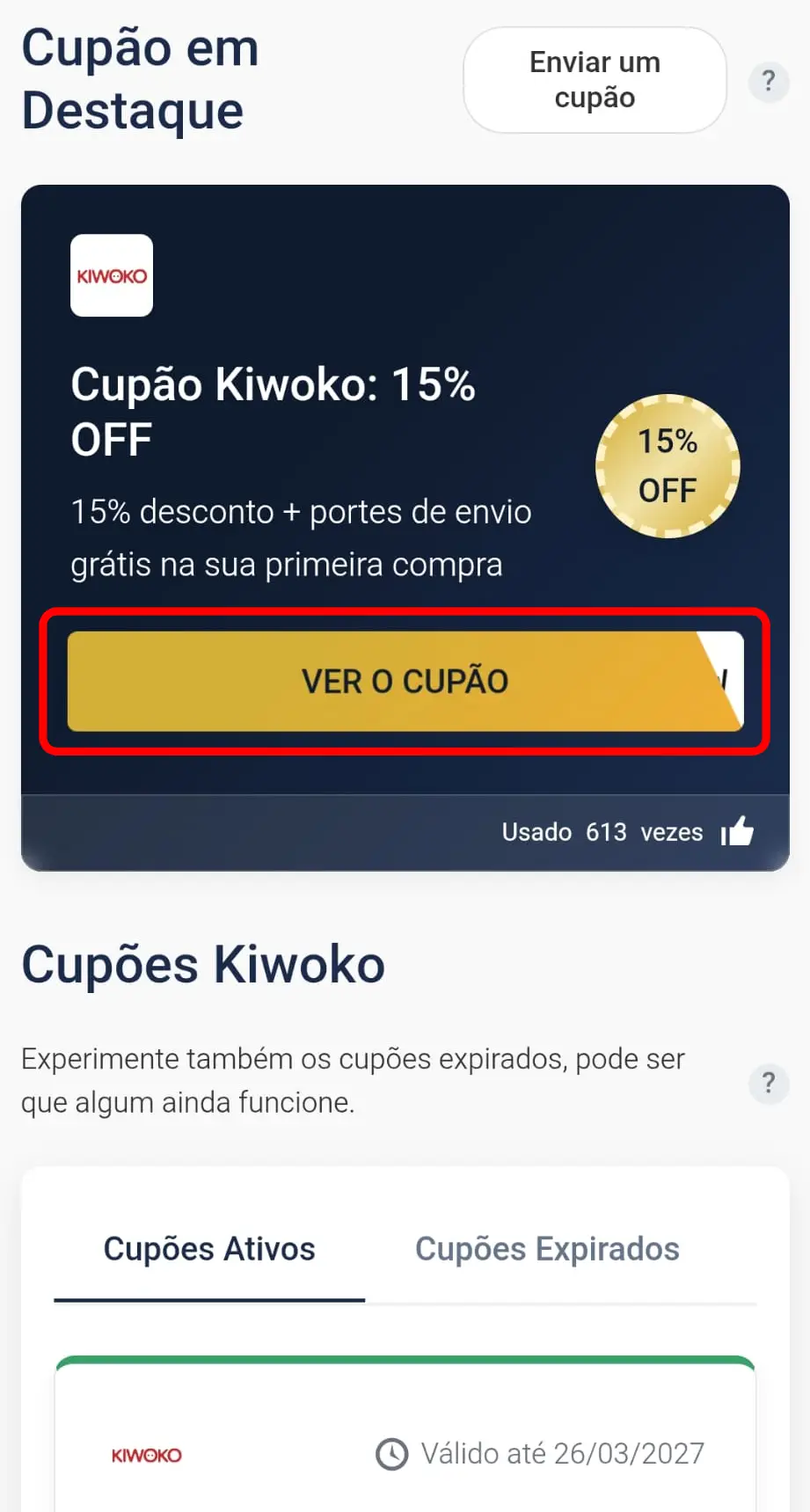 Copiar código promocional Kiwoko no CupomVoucher